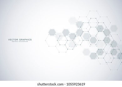 Abstract molecular structure and medical background. Medicine, science or technology concept. Vector illustration