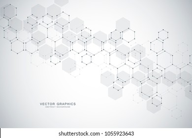 Abstract molecular structure and medical background. Medicine, science or technology concept. Vector illustration