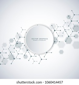 Abstract molecular structure and medical background. Medicine, science or technology concept. Vector illustration