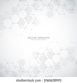 Abstract molecular structure and medical background. Medicine, science or technology concept. Vector illustration