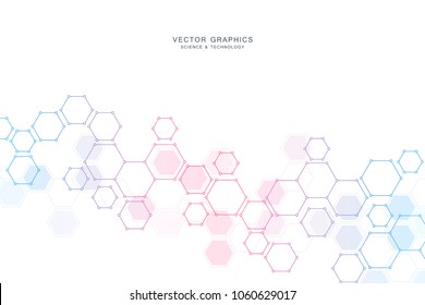 Abstract molecular structure and medical background. Medicine, science or technology concept. Vector illustration