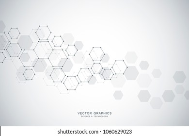 Abstract molecular structure and medical background. Medicine, science or technology concept. Vector illustration