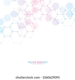 Abstract molecular structure and medical background. Medicine, science or technology concept. Vector illustration