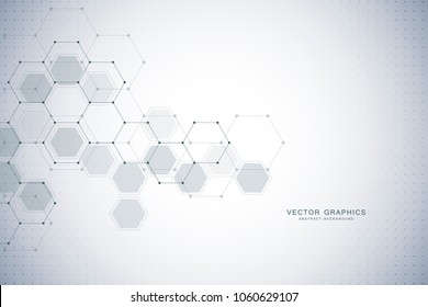 Abstract molecular structure and medical background. Medicine, science or technology concept. Vector illustration