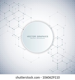 Abstract molecular structure and medical background. Medicine, science or technology concept. Vector illustration