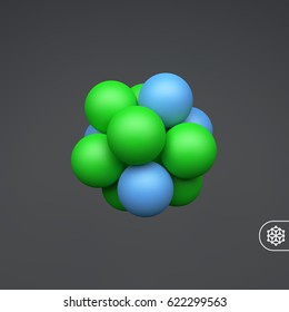 Abstract molecular structure with particles. Scientific background. Connection structure. 3D vector illustration for design.