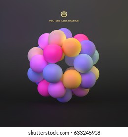 Abstrakte molekulare Struktur mit Partikeln. Wissenschaftlicher Hintergrund. Verbindungsstruktur. 3D-Vektorgrafik für Design.