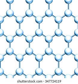 Abstract molecular structure seamless vector pattern. Illustration of atoms and molecules. Design concept for science, medical or cosmetology background, banner, brochure, presentation, flyer.