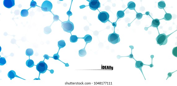 Abstract molecular structure. Vector DNA molecule design. Illustration for background and wallpaper. Theme of genetics, chemistry, biotechnology and science.