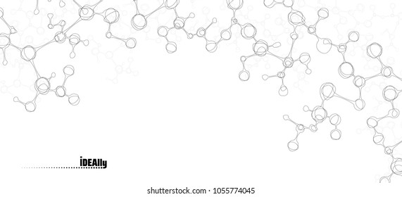 Abstract molecular structure. Vector DNA molecule design. Illustration for background and wallpaper. Theme of genetics, chemistry, biotechnology and science.