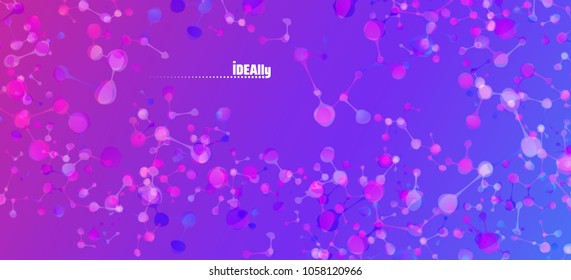 Abstract molecular structure. Vector DNA molecule design. Illustration for background and wallpaper. Theme of genetics, chemistry, biotechnology and science.