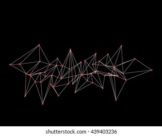 Abstract molecular structure.Isolated on black background.Vector illustration.