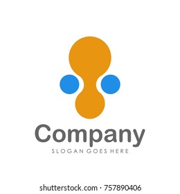 Abstract molecular technology logo design