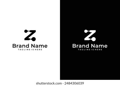 abstract molecular Z letter vector logo