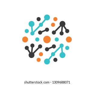 Abstract molecule art line circle