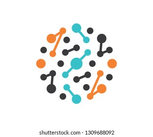 Abstract molecule art line circle