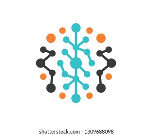 Abstract molecule art line circle