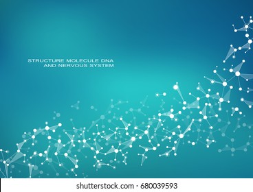 Abstract molecule background, genetic and chemical compounds, medical, technology or scientific concept vector illustration