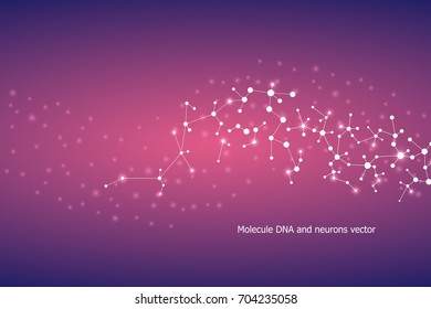 Abstract Molecule Background, Genetic And Chemical Compounds, Medical, Technology Or Scientific Concept Vector Illustration