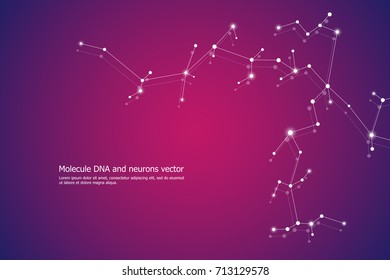 Abstract molecule background, genetic and chemical compounds, connected lines with dots, medical, technology or scientific concept vector illustration