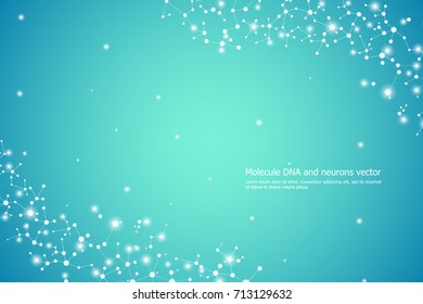 Abstract molecule background, genetic and chemical compounds, connected lines with dots, medical, technology or scientific concept vector illustration