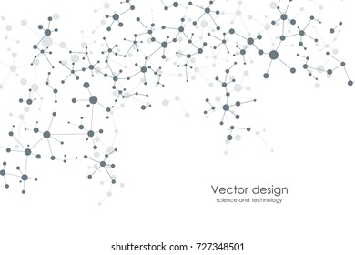 Abstract molecule background, genetic and chemical compounds, connected lines with dots, medical, technological and scientific concept, vector illustration