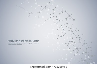 Abstract molecule background, genetic and chemical compounds, connected lines with dots, medical, technological and scientific concept, vector illustration