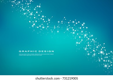 Abstract molecule background, genetic and chemical compounds, connected lines with dots, medical, technological and scientific concept, vector illustration