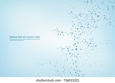 Abstract molecule background, genetic and chemical compounds, connected lines with dots, medical, technological and scientific concept, vector illustration