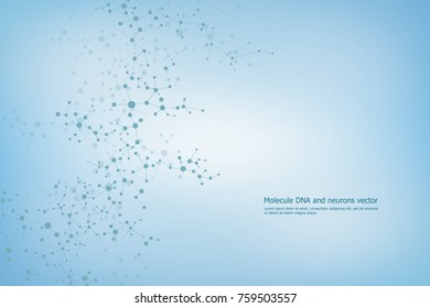 Abstract molecule background, genetic and chemical compounds, connected lines with dots, medical, technological and scientific concept, vector illustration
