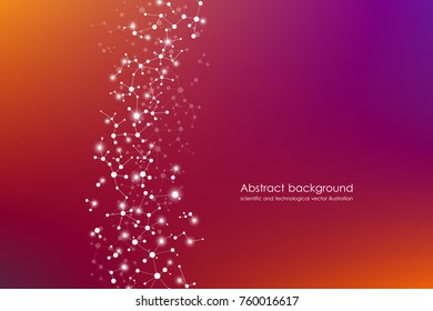 Abstract molecule background, genetic and chemical compounds, connected lines with dots, medical, technological and scientific concept, vector illustration