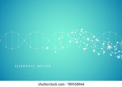 Abstract molecule background, genetic and chemical compounds, connected lines with dots, medical, technological and scientific concept, vector illustration