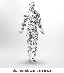 Abstract Molecule based human figure concept - Illustration of a human body made of dots and lines