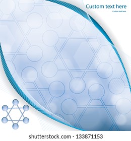 Abstract molecule blue background