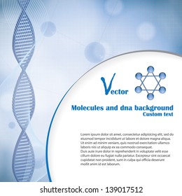 Abstract molecule blue background