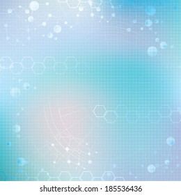 Abstract molecule blue green light colors background 
