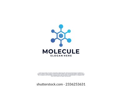 Logo für die Verbindung abstrakter Moleküle. Logo für Nanotechnologie im wissenschaftlichen Labor