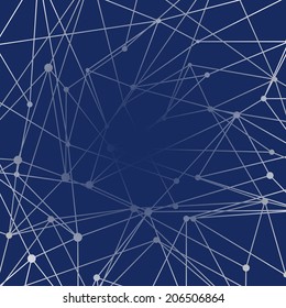 Abstract molecule connection modeling background. Vector illustration