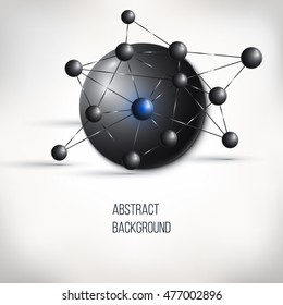 Abstract molecule design. Atom structure. Vector background for medicine, science, technology, chemistry, biotechnology