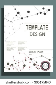 Abstract molecule design vector template layout for magazine brochure flyer booklet. Vector illustration
