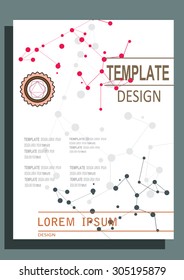 Abstract molecule design vector template layout for magazine brochure flyer booklet. Vector illustration