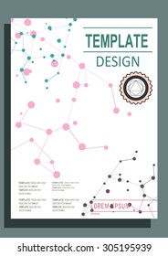 Abstract molecule design vector template layout for magazine brochure flyer booklet. Vector illustration