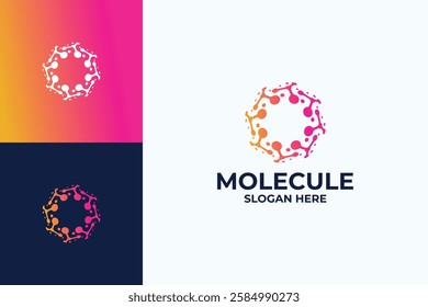 Abstract Molecule, Dot Connection, Nanotechnology Logo Design