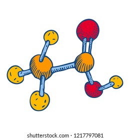 Abstract molecule icon. Hand drawn illustration of abstract molecule vector icon for web design