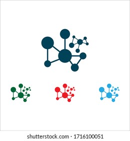 abstract molecule icon illustration template design logo and symbol vector