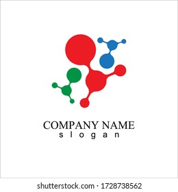 abstract molecule icon illustration template design logo and symbol vector