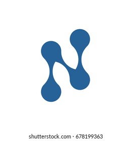 Abstract Molecule Letter N