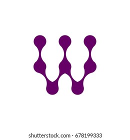 Abstract Molecule Letter W