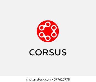 Abstract molecule logo design template. Gear vector icon. Relations sign. Universal medical lab science logotype