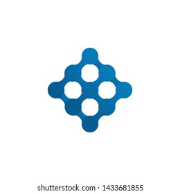 Abstract molecule logo design vector illustration template